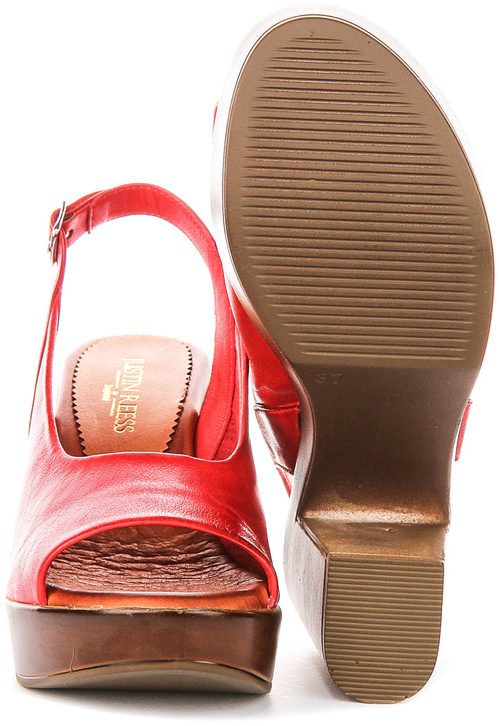 Serene Open Toe Sandals In Red