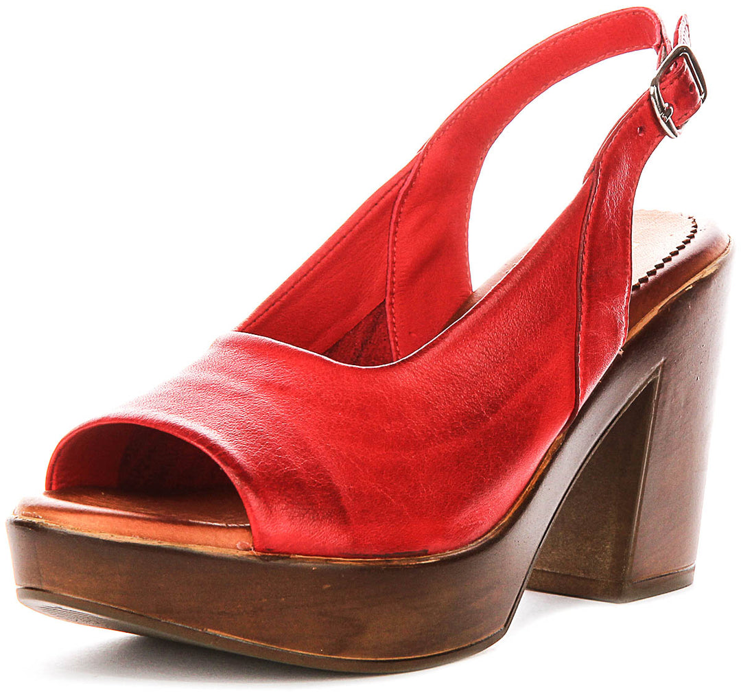 Serene Open Toe Sandals In Red