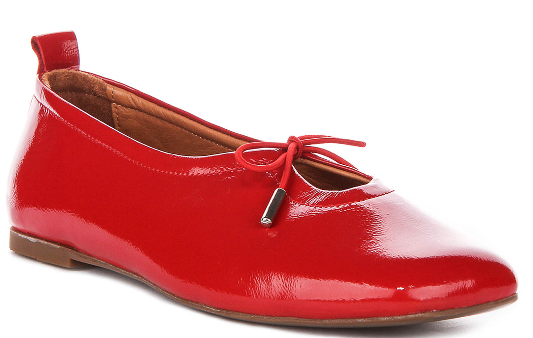 Lara Square toe Ballerina In Red