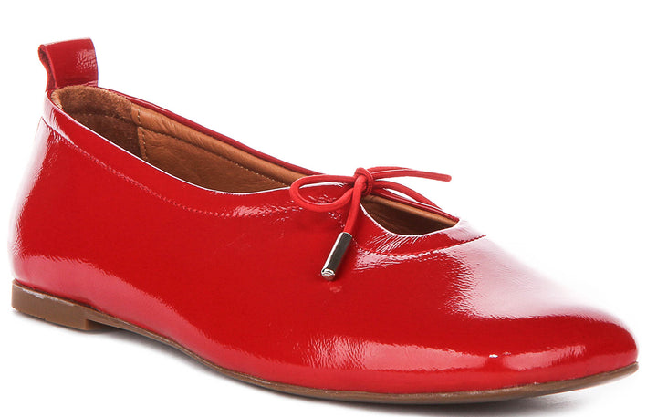 Lara Square toe Ballerina In Red