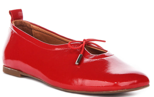 Lara Square toe Ballerina In Red