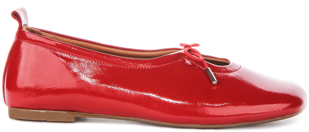 Lara Square toe Ballerina In Red