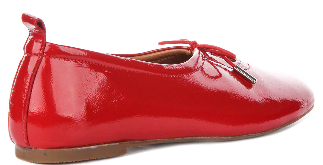 Lara Square toe Ballerina In Red