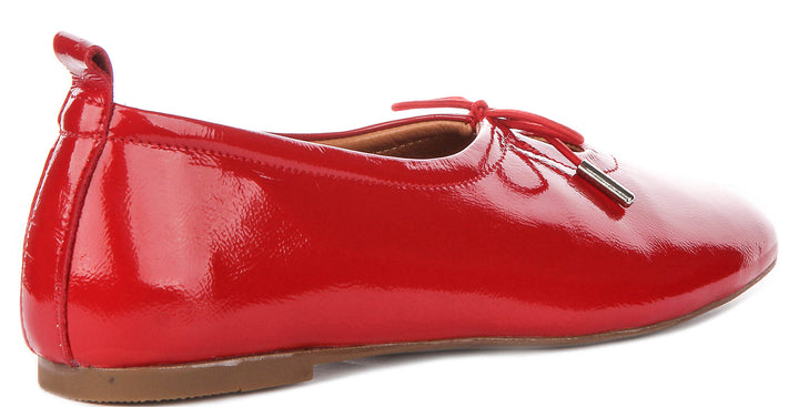 Lara Square toe Ballerina In Red