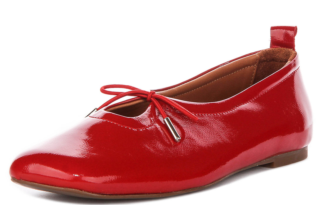 Lara Square toe Ballerina In Red