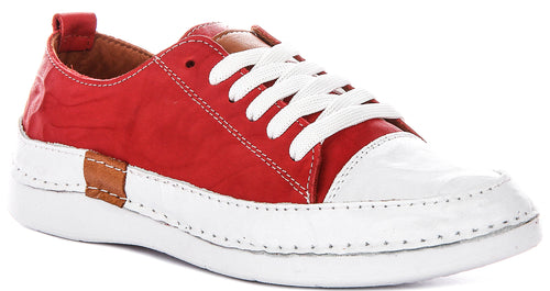 Sammy Cushioned Leather Shoes In Red