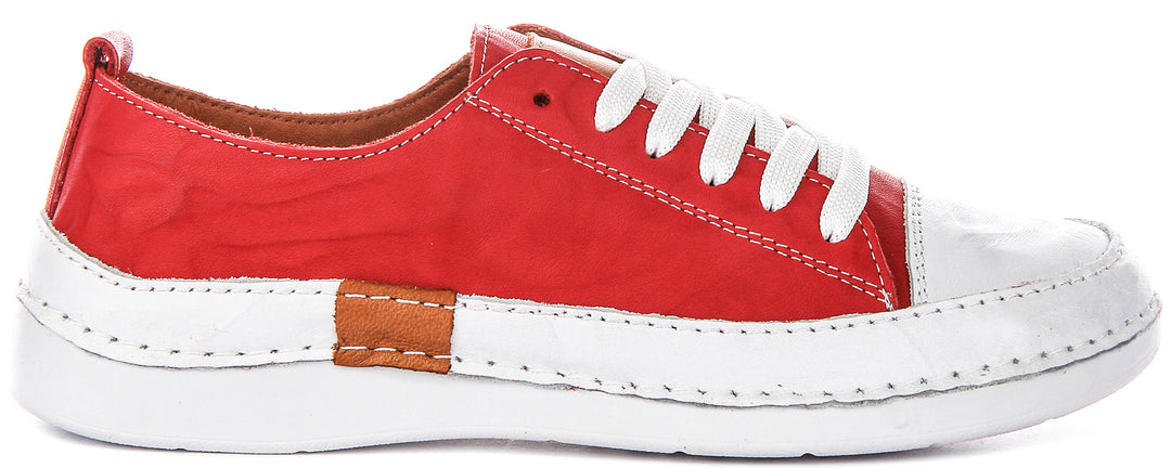Sammy Cushioned Leather Shoes In Red