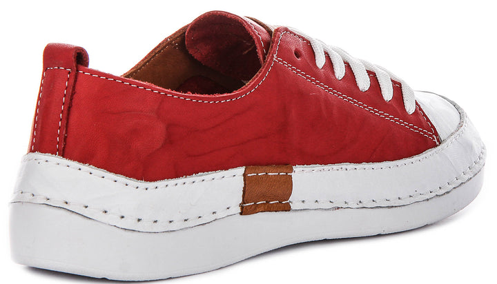 Sammy Cushioned Leather Shoes In Red