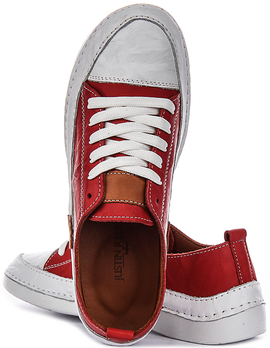 Sammy Cushioned Leather Shoes In Red