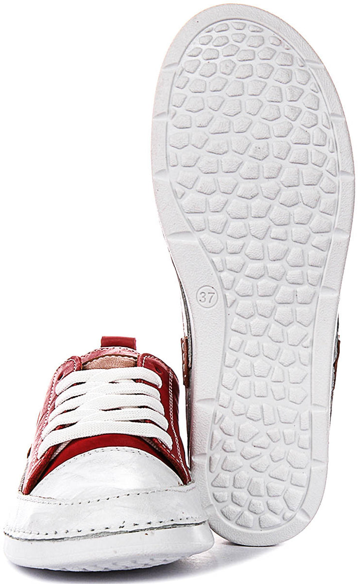 Sammy Cushioned Leather Shoes In Red