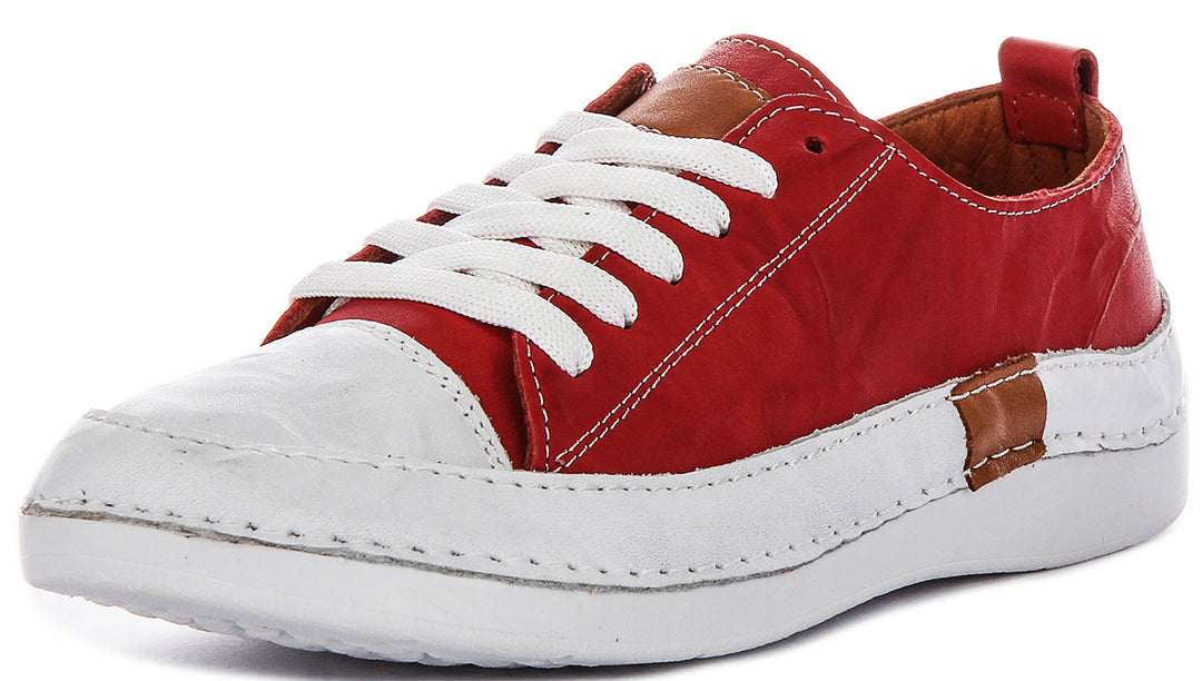 Sammy Cushioned Leather Shoes In Red
