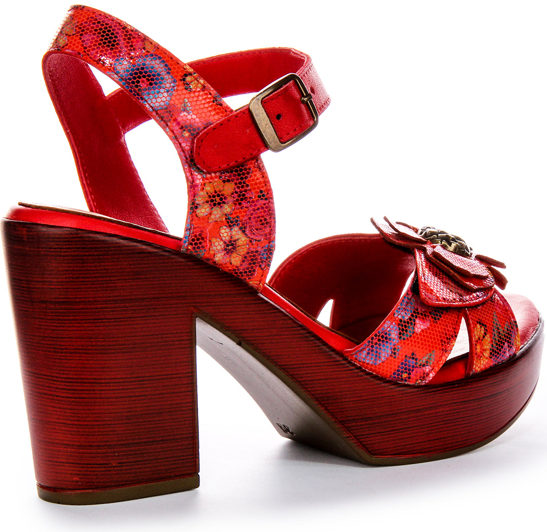 Sunny Heel Shoes In Red Floral