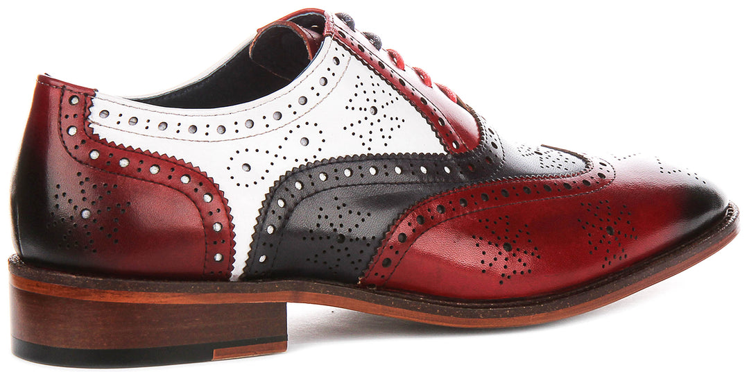 Ed In Red Navy White Brogues