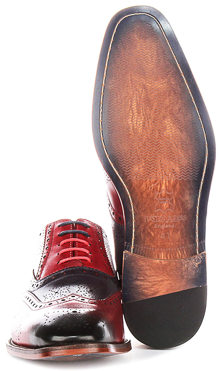 Ed In Red Navy White Brogues