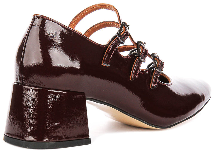 Kate 2 Mary Jane Heel In Deep Red Patent