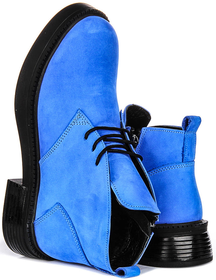 Cora Ankle Boots In Royal Blue