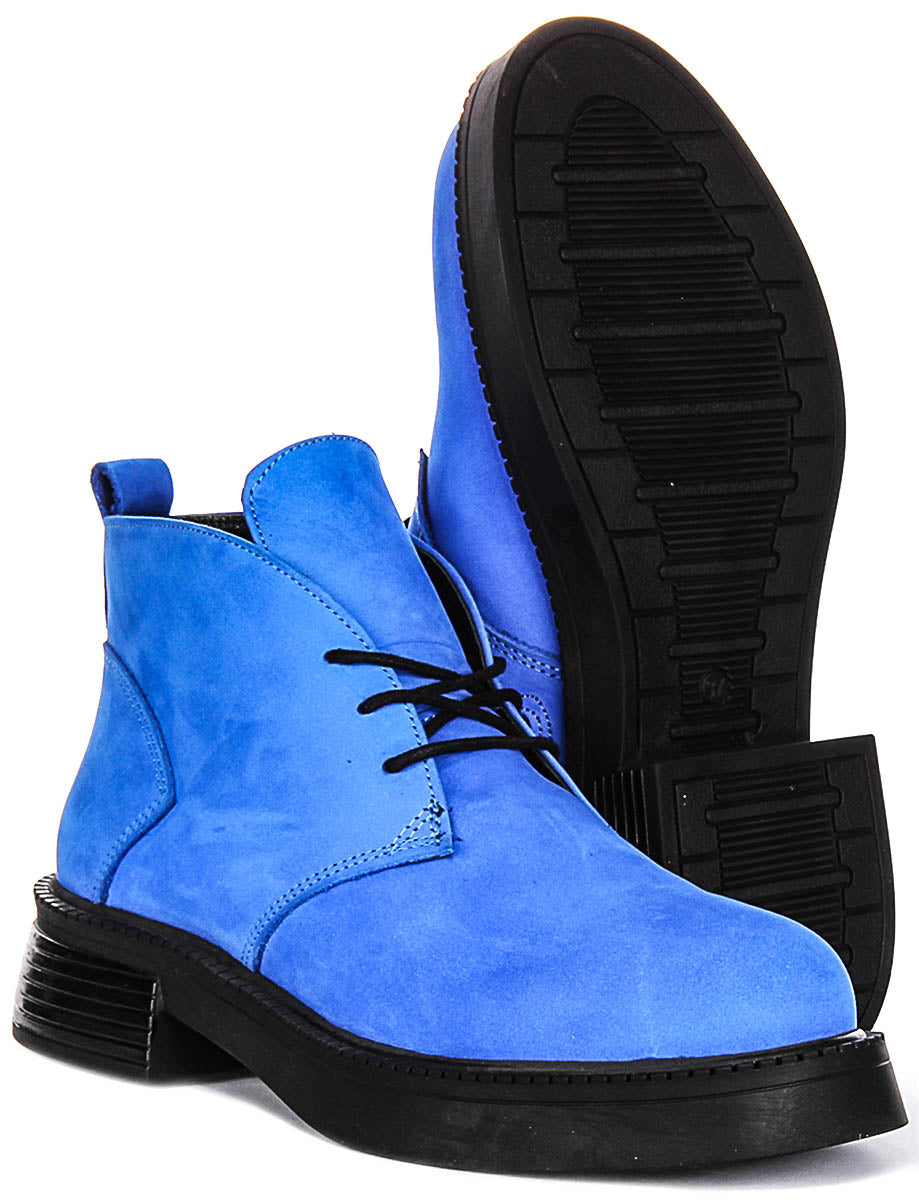 Cora Rees Cora In Blue For Women | Side Zip Chukka Platform – Justin Reess