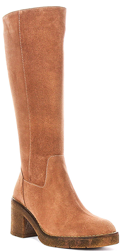 Amber Long Boots Suede In Sand