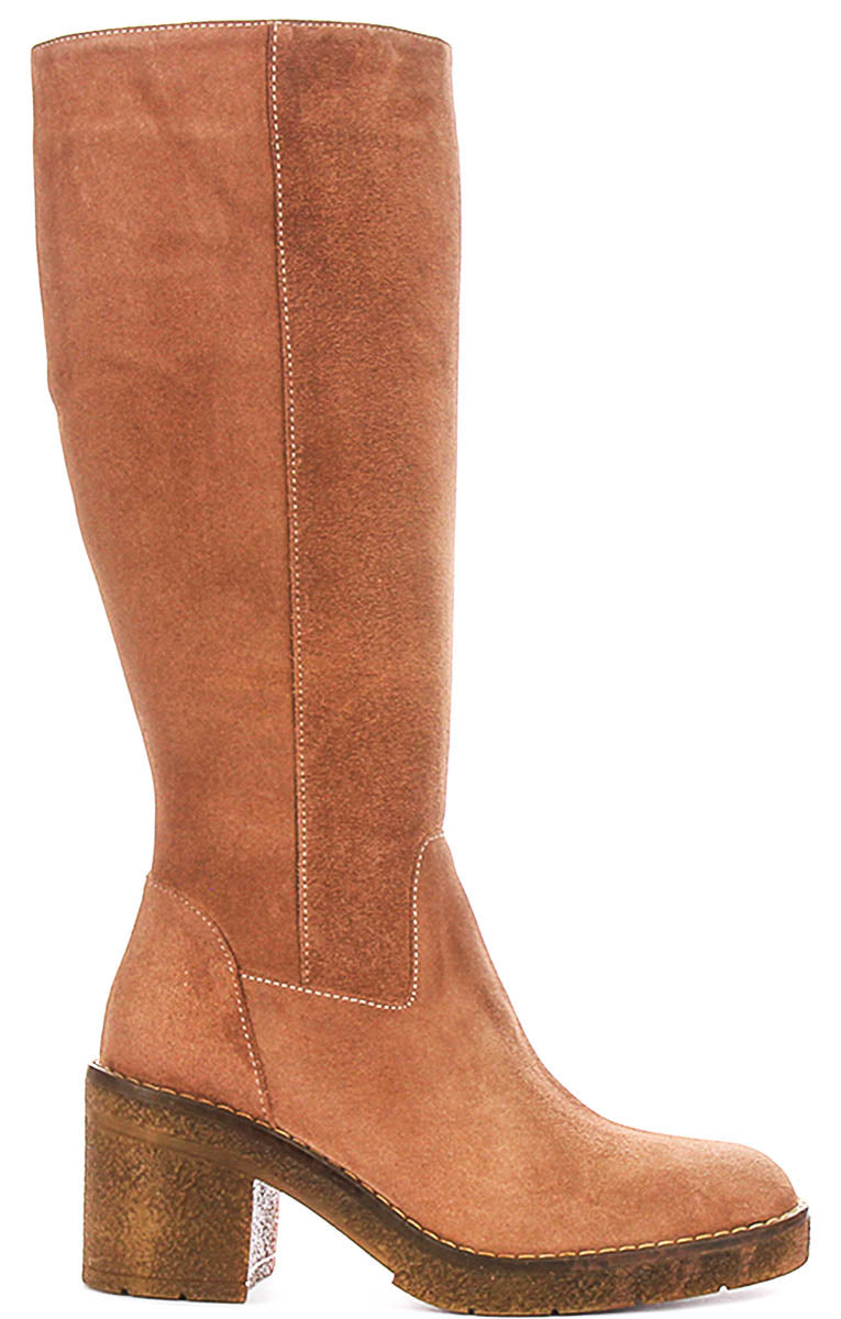 Amber Long Boots Suede In Sand