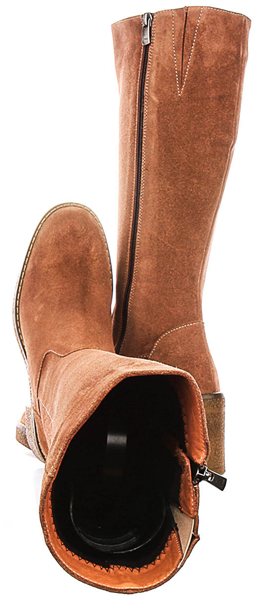 Amber Long Boots Suede In Sand