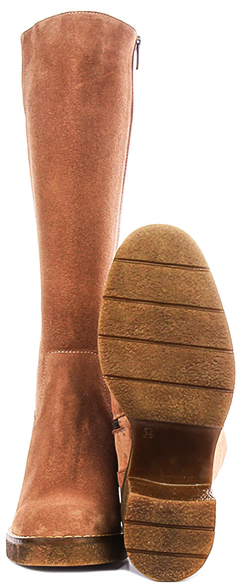 Amber Long Boots Suede In Sand
