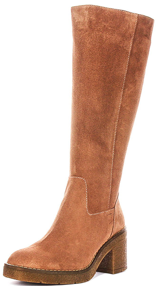 Amber Long Boots Suede In Sand