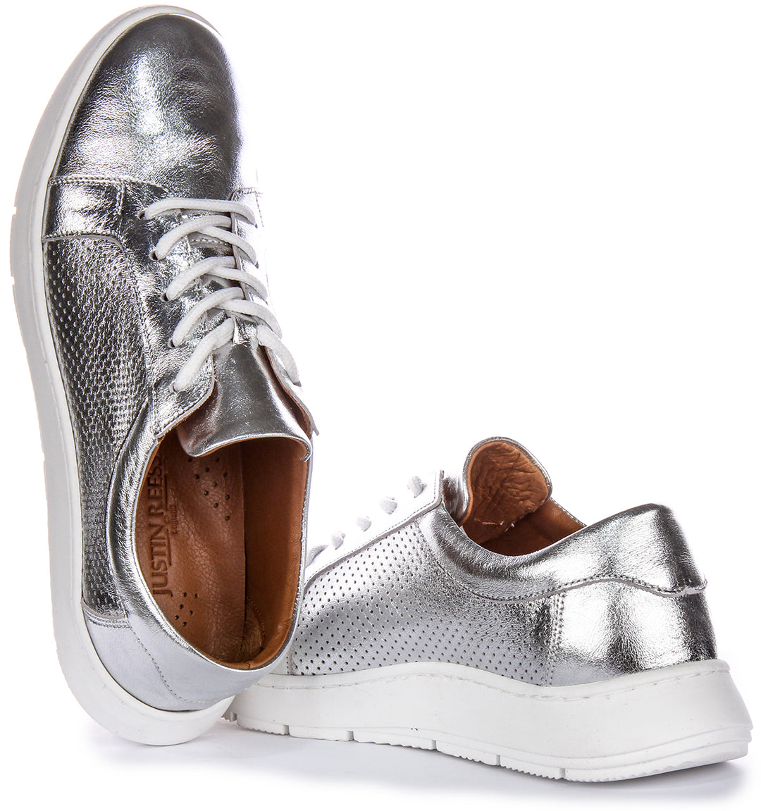 Swift 2 Trainers In Silver Leather