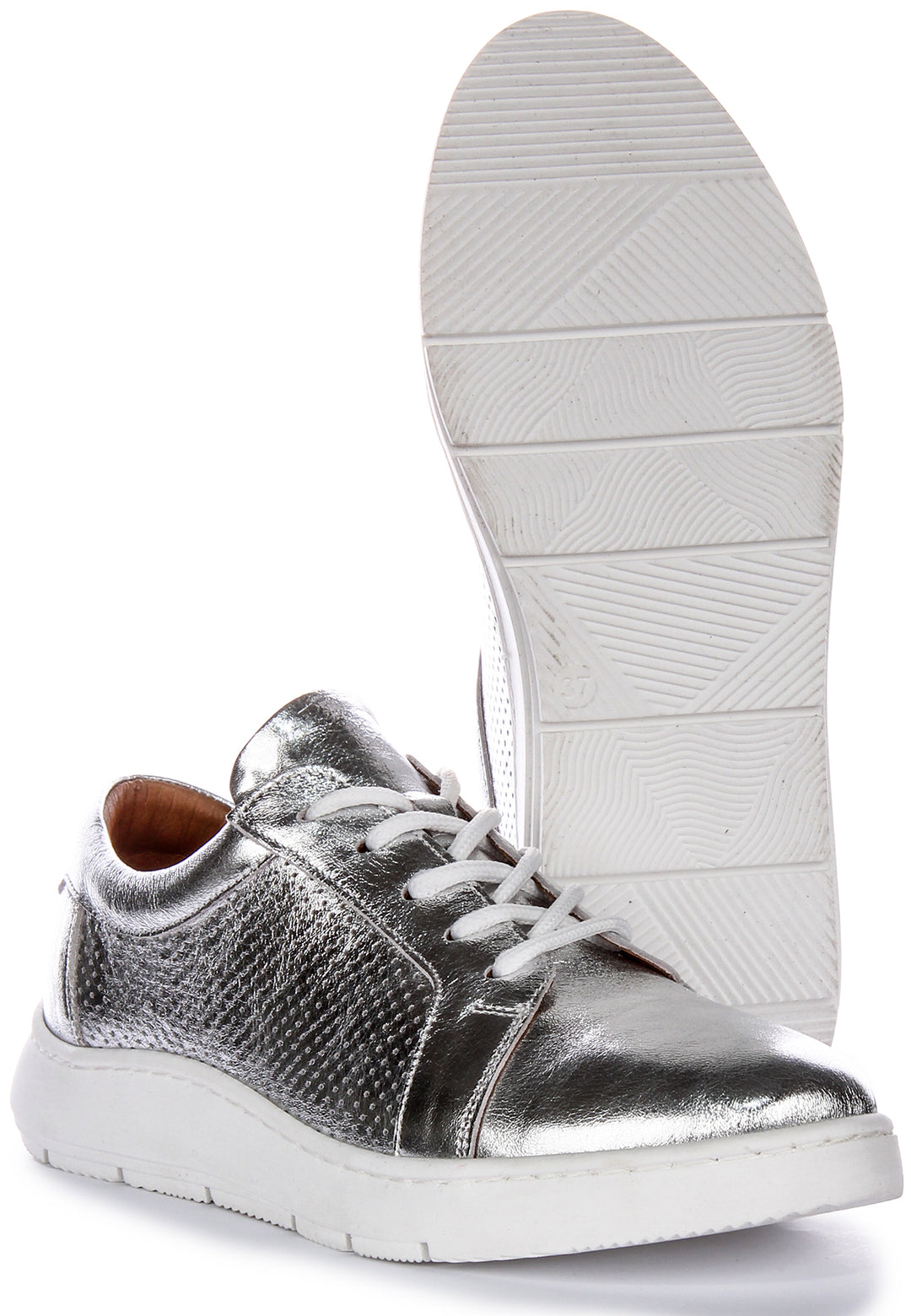 Swift 2 Trainers In Silver Leather