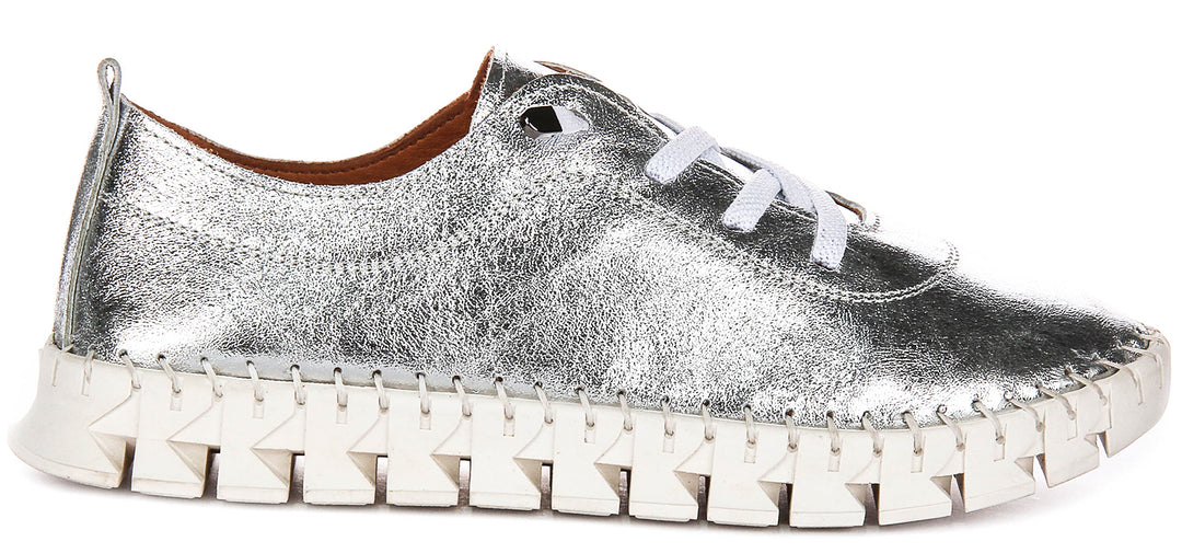 Rexy Slip On Trainers In Silver