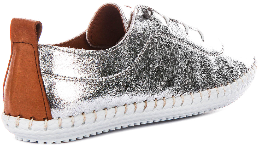 Lexi 2 In Silver Tan Leather