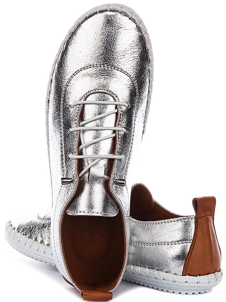 Lexi 2 In Silver Tan Leather
