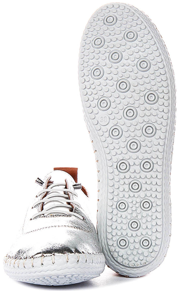 Lexi 2 In Silver Tan Leather