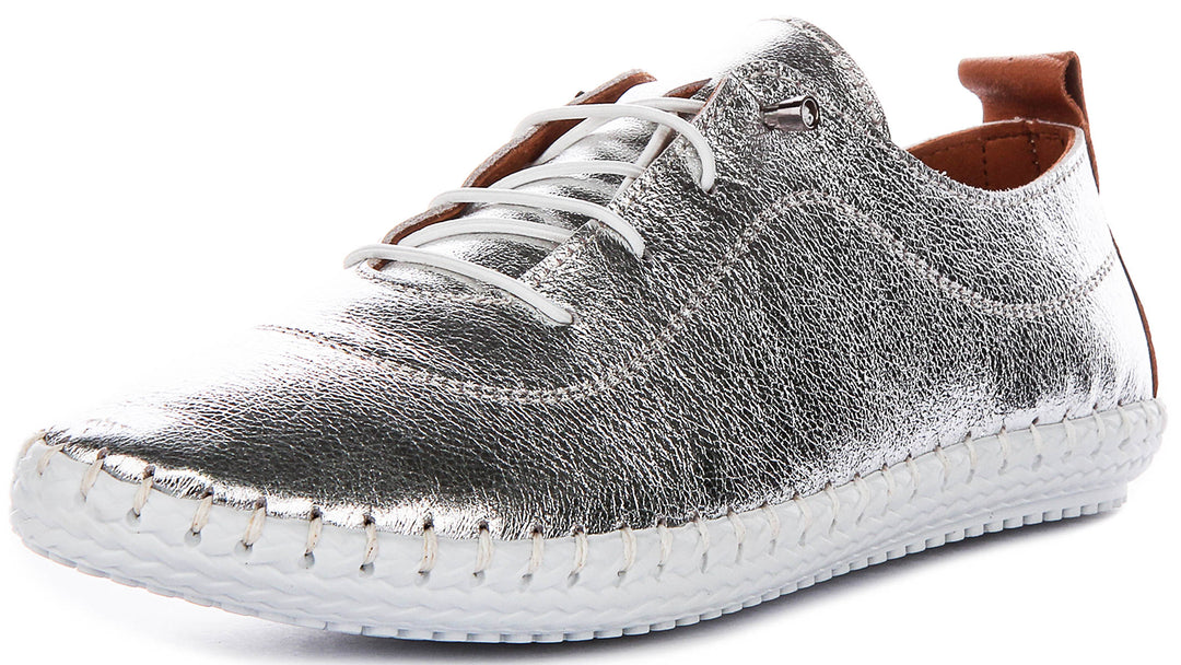 Lexi 2 In Silver Tan Leather