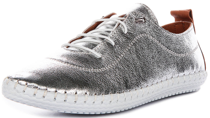 Lexi 2 In Silver Tan Leather
