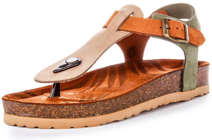 Alora Thong Footbed Sandals In Stone