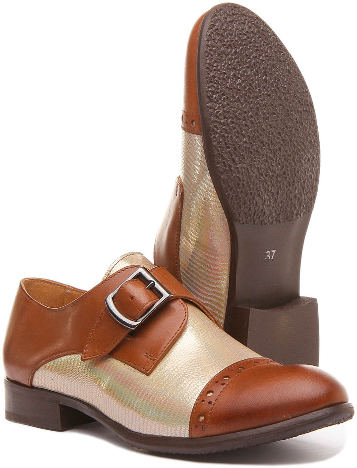 Anna Monk Shoes In Brown Gold