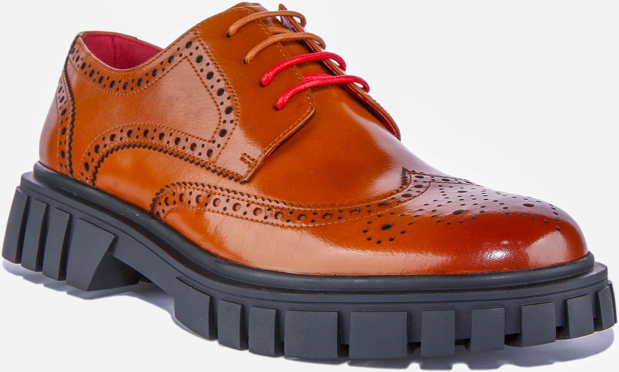 JUSTINREESS ENGLAND Fernando In Tan | Mens Chunky Brogue Shoes – Justin ...