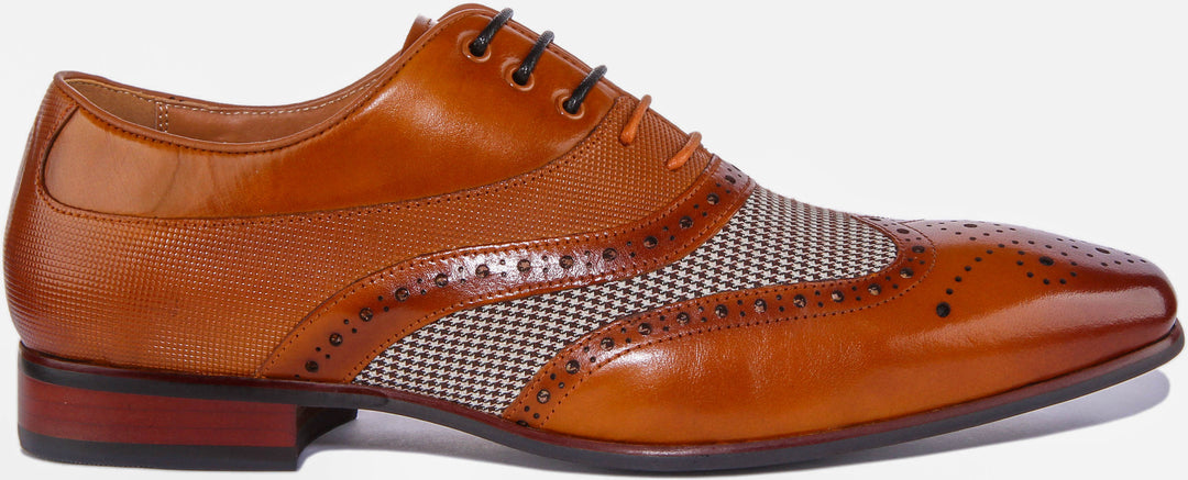 Zen Tweed Brogues In Tan