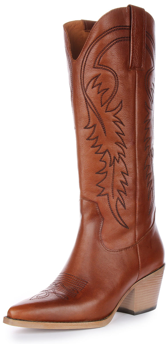 Ruby Mid Calf Boots In Tan