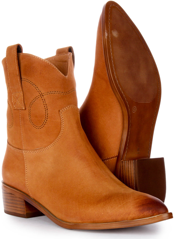 Ivy Ankle Boots In Tan