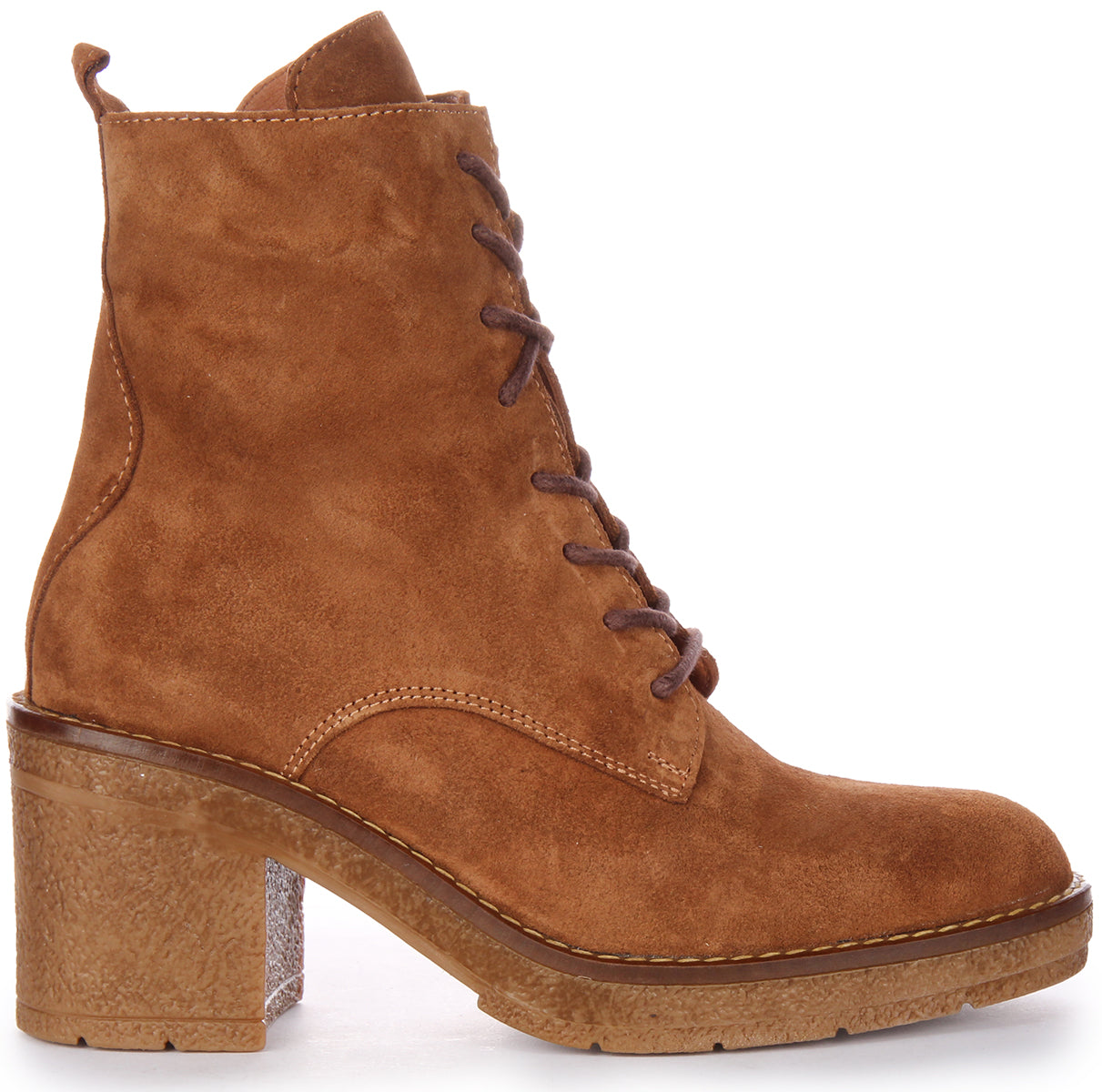 JUSTINREESS Womens Lace up Tan Suede Leather Combat Boots Justin Reess