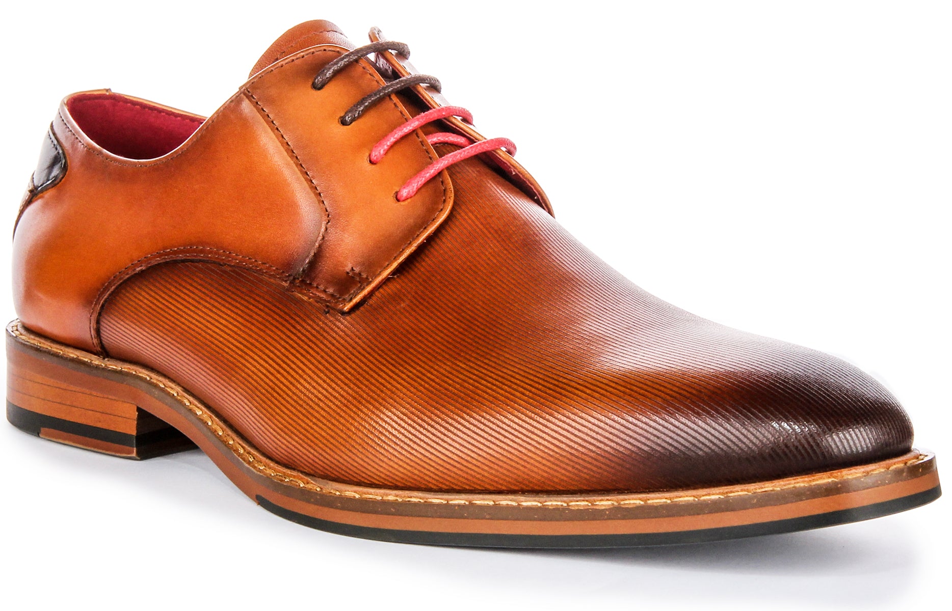 JUSTINREESS Lace Up Textured Oxford Tan Leather Shoes – Justin Reess