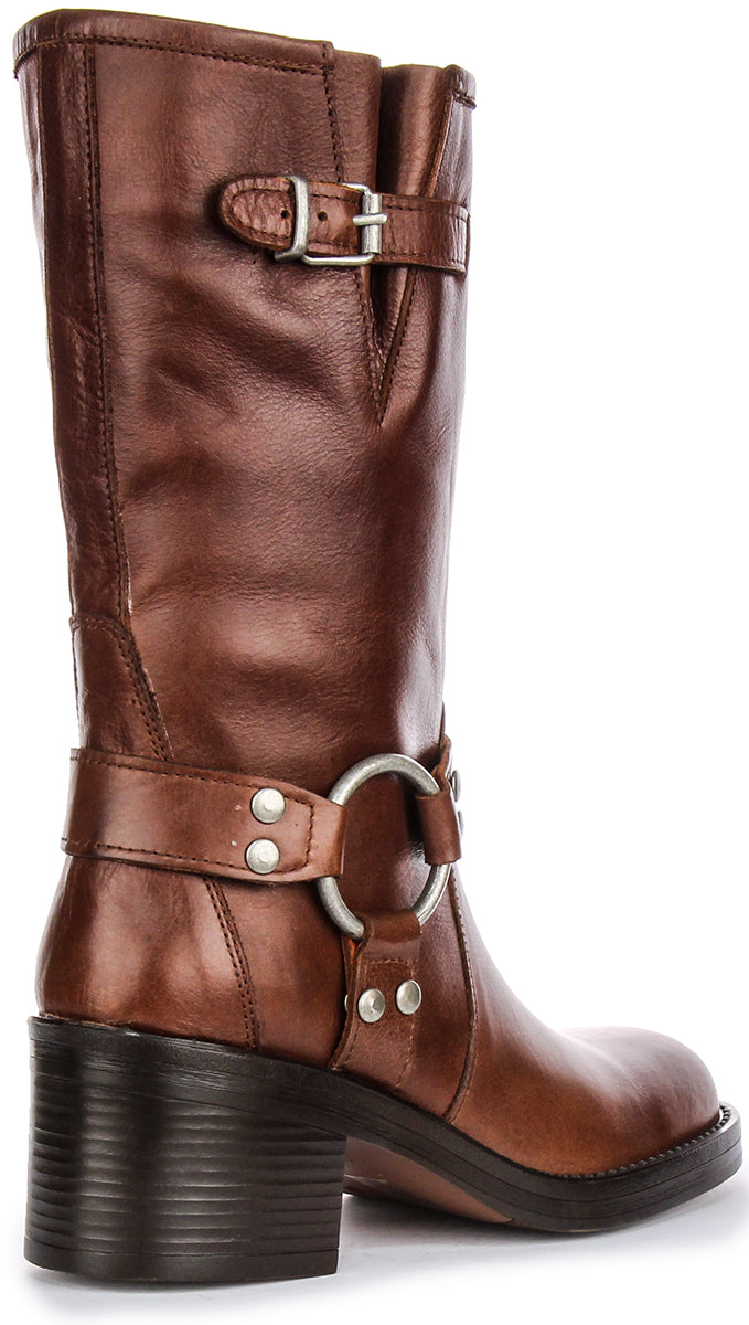 Estrella Biker Boots In Tan