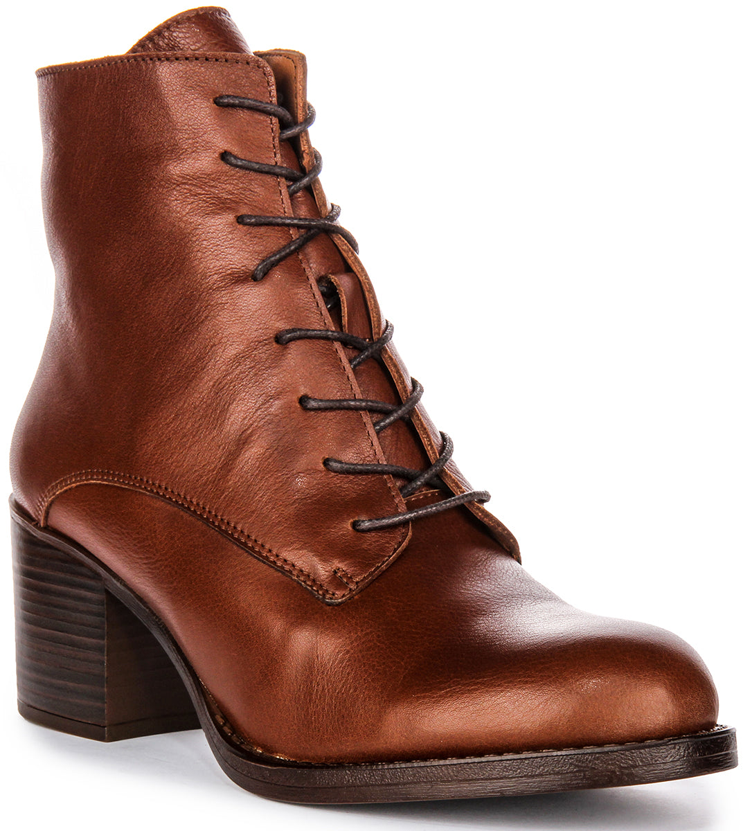 Milena Lace Up Ankle Boots In Tan