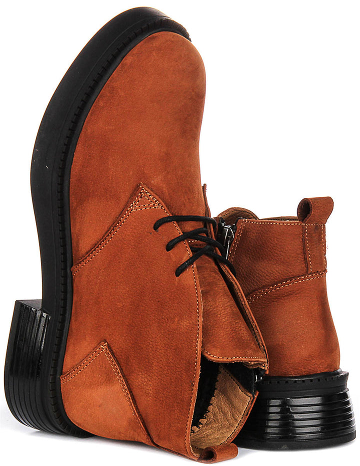 Cora Ankle Boots In Tan