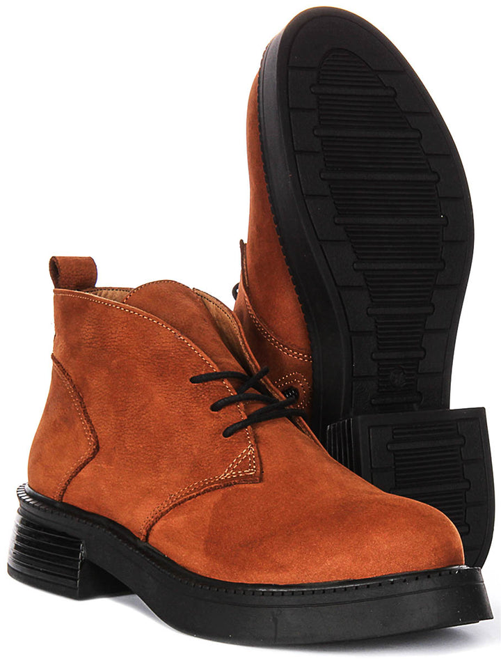 Cora Ankle Boots In Tan