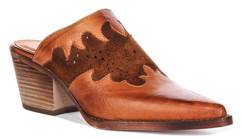 Viola Cowboy Mule Sandal In Tan