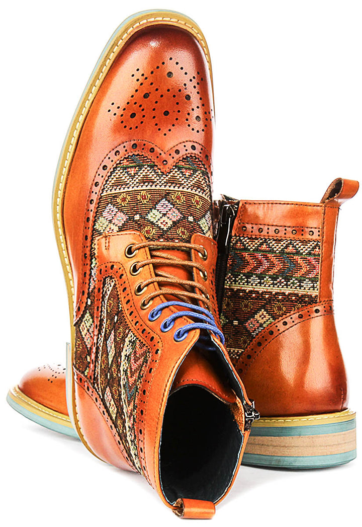 Carlos In Tan Brogues Boots