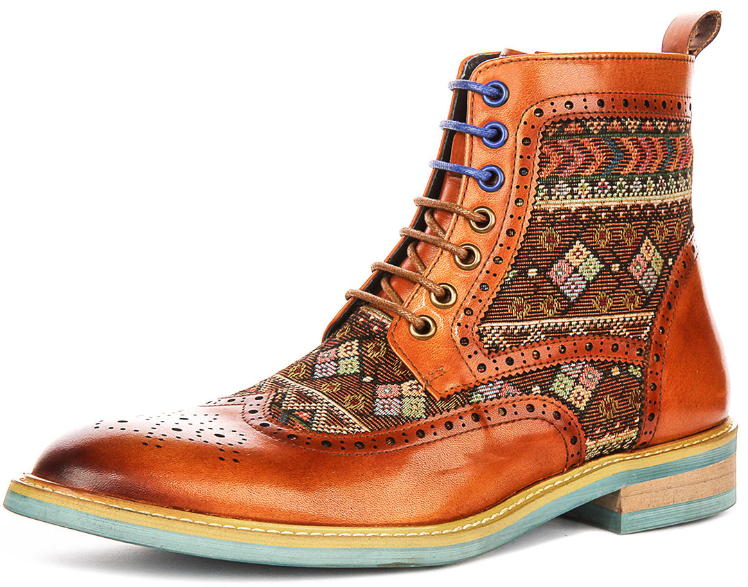 Carlos In Tan Brogues Boots