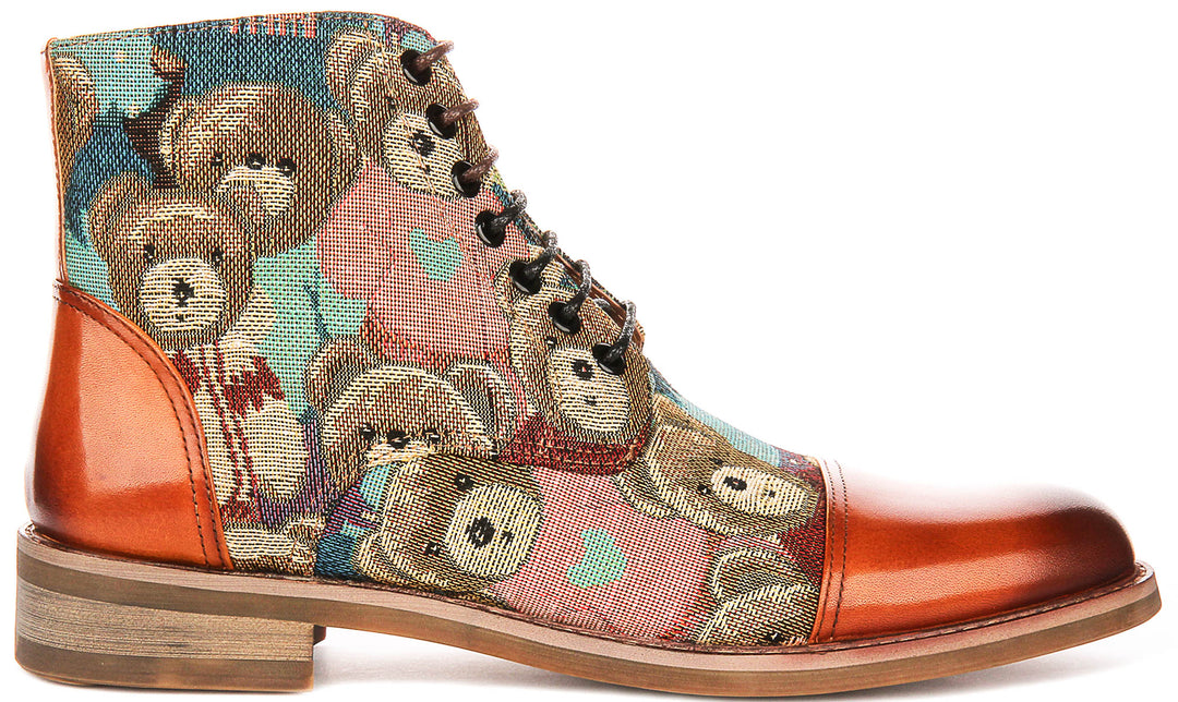 Milo Bear Print Boots In Brown